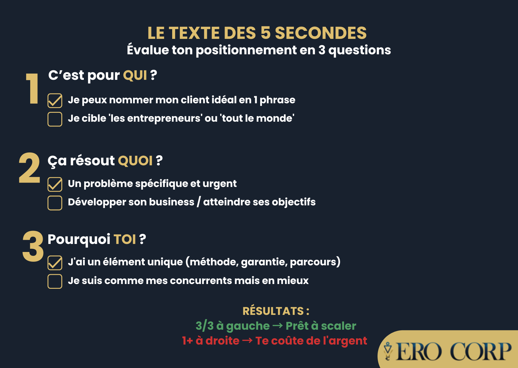 Blog #2 Visuel 7 Checklist du test des 5 secondes pour évaluer son positionnement marketing - outil diagnostic acquisition client