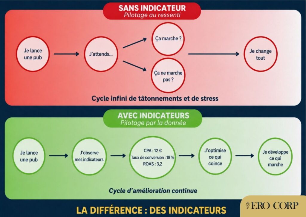 Diagramme comparant le parcours décisionnel émotionnel basé sur le ressenti versus le parcours rationnel basé sur les données