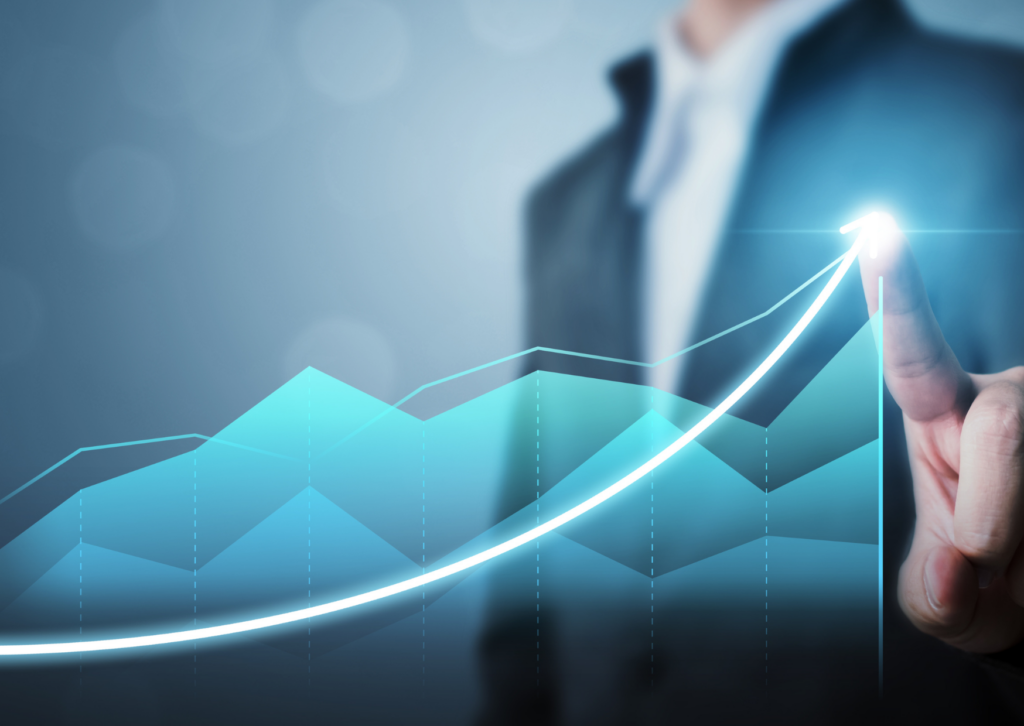 Graphique croissance CA infopreneur en scalant son budget pub
