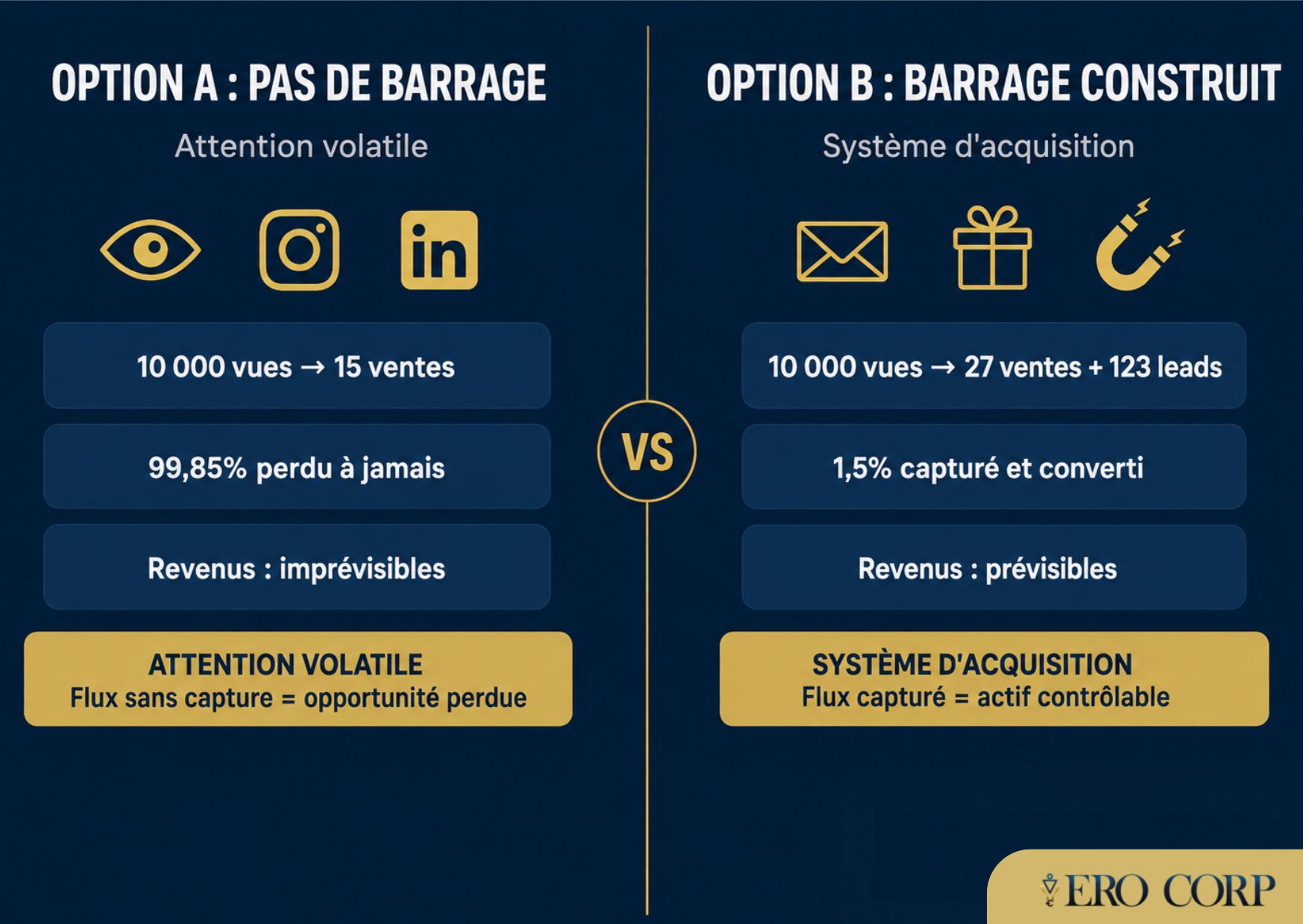 Attention volatile vs système d'acquisition client : comparaison